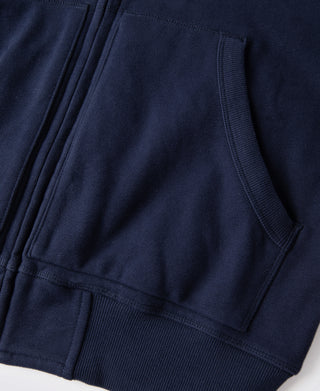 Heavyweight Terry Zip-Up Hoodie - Dark Blue