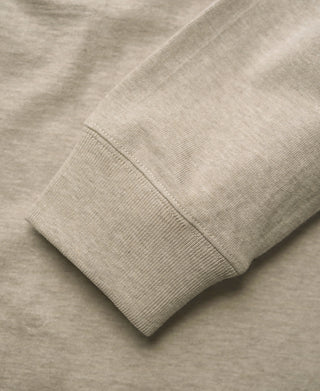 1930s 10.5 oz Cotton Loopwheel Tubular Henley Shirt - Oatmeal