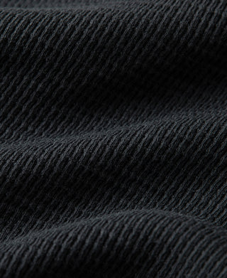 Honeycomb Waffle Knit T-Shirt - Vintage Black