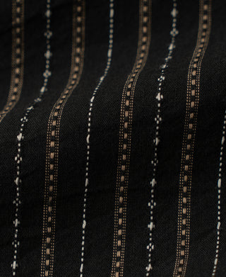 1940s Jacquard Stripe Work Shirt - Black