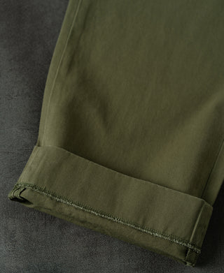 leg opening detail of Classic Fit Two-pleated Chino - Olive