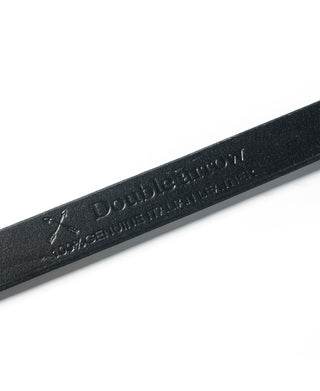 Silver Plated Brass Buckle Cowhide Belt - Black