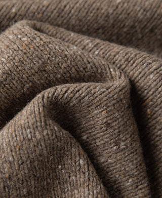 Roll Neck Pure Wool Fisherman Sweater - Brown
