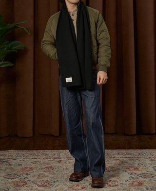 울 코튼 블렌드 USN 스카프 - 블랙