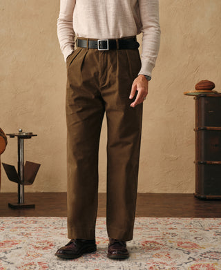 lifestyle shot of Classic Fit Two-pleated Chino - Brown