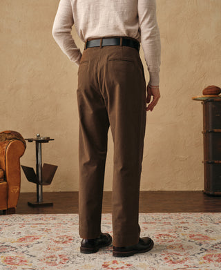 lifestyle shot of Classic Fit Two-pleated Chino - Brown