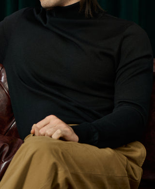 Lot 922 Merino Wool Turtleneck Sweater - Black
