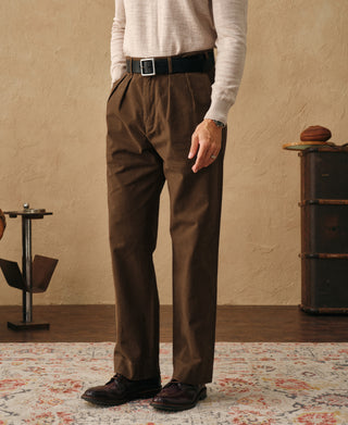 lifestyle shot of Classic Fit Two-pleated Chino - Brown