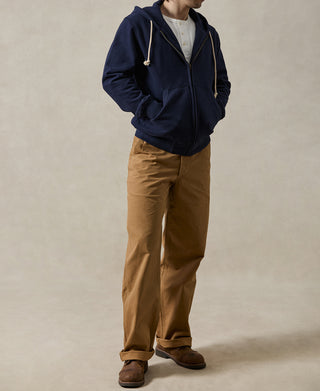 Heavyweight Terry Zip-Up Hoodie - Dark Blue