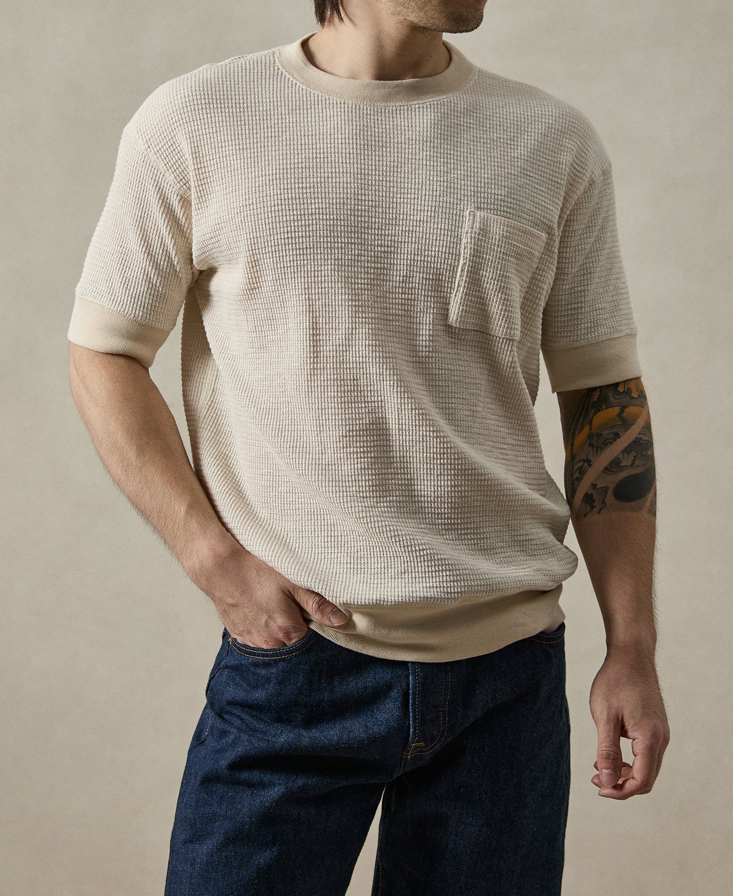 buddix ★ Honeycomb Knit SS Shirt / XL Short Sleeves Honeycomb Waffle Knit Crew Neck T-Shirt