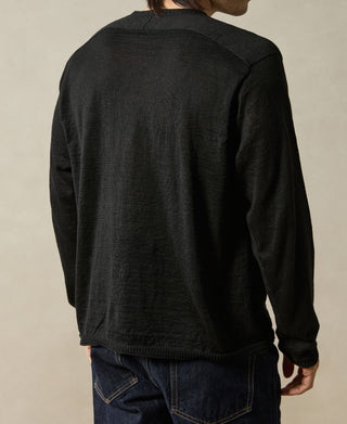Hemp Knit Long Sleeve T-Shirt - Black