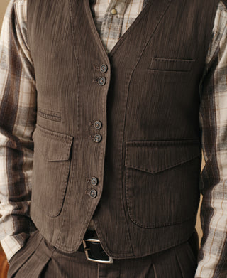 1930s Herringbone Tailored Waistcoat