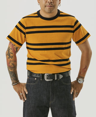 9.8 oz IVY Style Striped T-Shirt - Yellow/Black