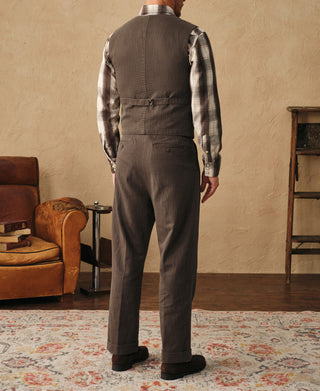 1930s Herringbone Double Pleated Trousers