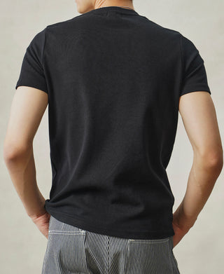 Slim-Fit-T-Shirt mit Rundhalsausschnitt – Schwarz