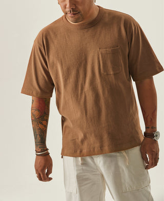 9.8 oz Cotton Classic Pocket T-Shirt - Light Brown