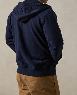 Heavyweight Terry Zip-Up Hoodie - Dark Blue