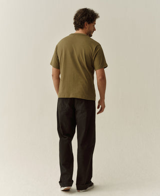 1990s Heavyweight Cotton Jersey Boxy T-Shirt - Olive