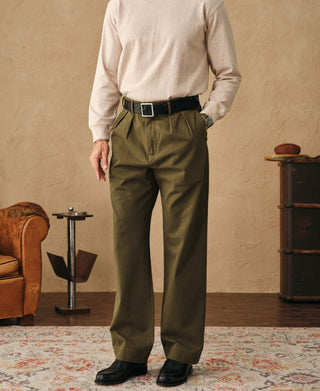 lifestyle shot of Classic Fit Two-pleated Chino - Olive