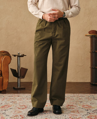 lifestyle shot of Classic Fit Two-pleated Chino - Olive