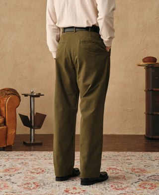 lifestyle shot of Classic Fit Two-pleated Chino - Olive