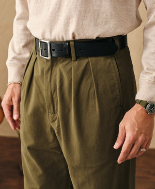 lifestyle shot of Classic Fit Two-pleated Chino - Olive