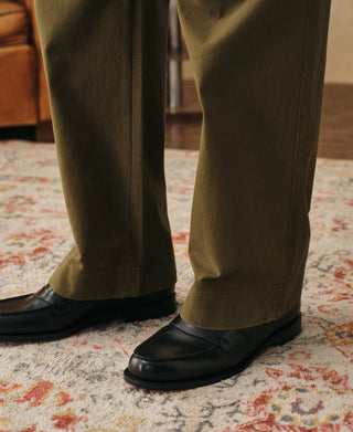 lifestyle shot of Classic Fit Two-pleated Chino - Olive