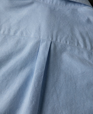 back box pleat of 1960s Classic Button Down Oxford Shirt in Blue