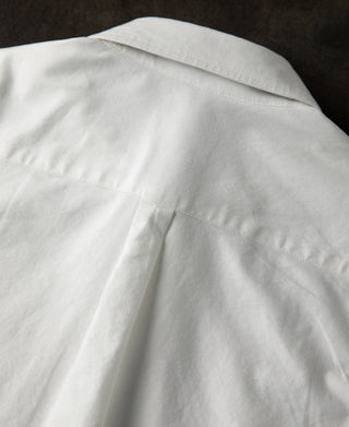 back box pleat of 1960s Classic Button Down Oxford Shirt - White