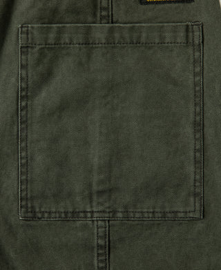 back detail of M-42 Canvas Cargo Shorts in Dark Olive