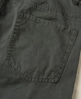 back pocket detail of Vintage Washed Tapered 5-Pocket Pants in Dark Gray