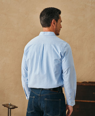 back view of 1960s Classic Button Down Oxford Shirt in Blue
