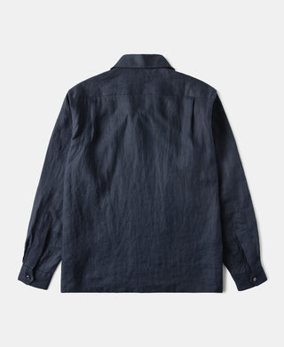Back View of Lot 220A Linen Long Sleeve Shirt