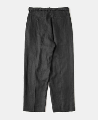 Back View of Lot 845 Linen Double Pleated Trousers