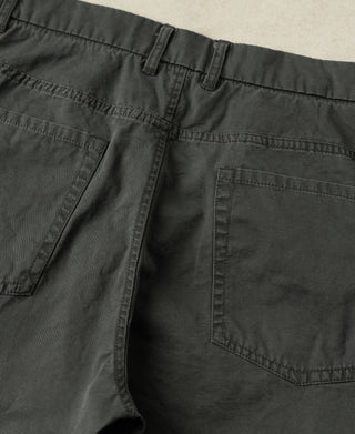 back view of Vintage Washed Tapered 5-Pocket Pants in Dark Gray
