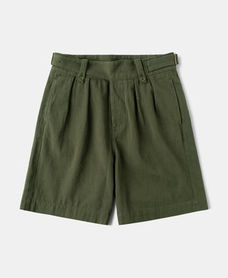 British Army Cotton-Linen Gurkha Shorts in Olive