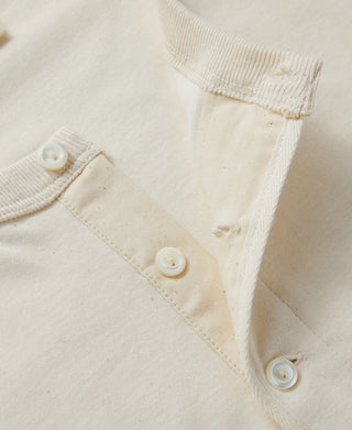 Button Detail of 8.5 oz Organic Cotton Henley T-Shirt