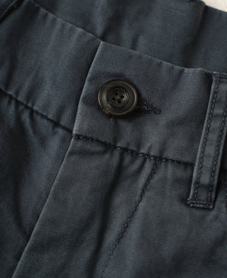 button detail of Vintage Washed Tapered 5-Pocket Pants in Navy