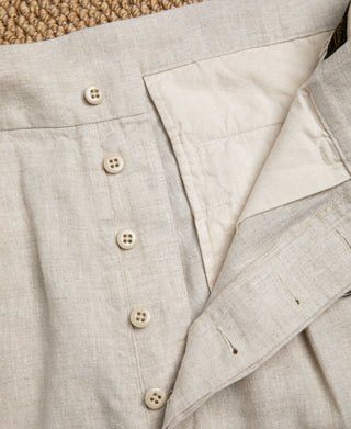 Button Fly detail of Lot 845 Linen Double Pleated Trousers