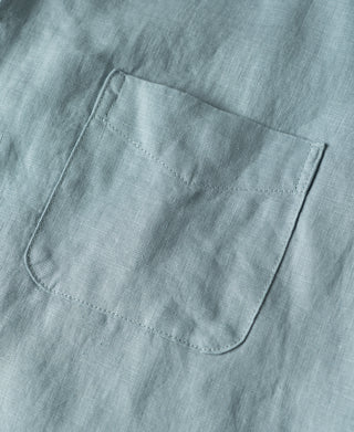 chest patch pocket of 1950s Italian Collar Linen Shirt