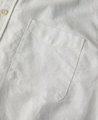 chest pocket of 1960s Classic Button Down Oxford Shirt - White