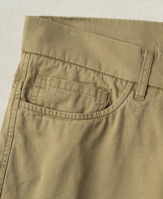 coin pocket detail of Vintage Washed Tapered 5-Pocket Pants in Khaki