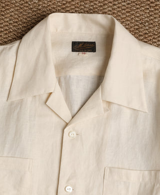Collar Detail of Lot 220A Linen Long Sleeve Shirt
