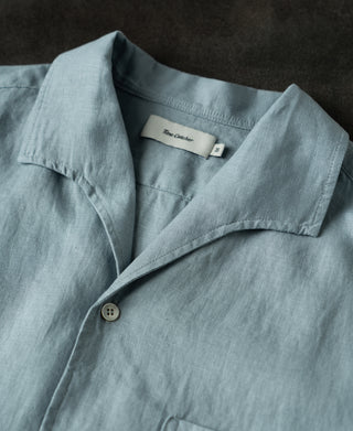 collar detail of 1950s Italian Collar Linen Shirt
