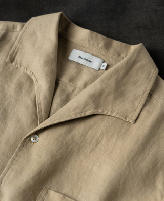 collar detail of 1950s Italian Collar Linen Shirt