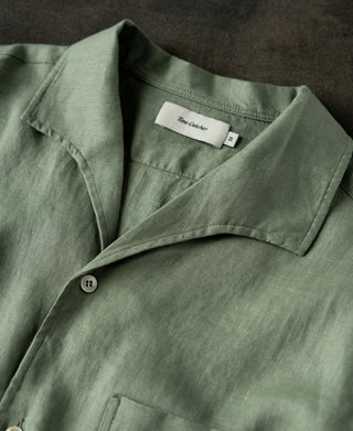 collar detail of 1950s Italian Collar Linen Shirt