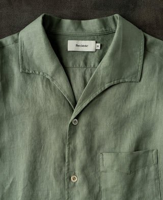 collar of 1950s Italian Collar Linen Shirt