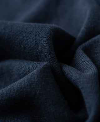 Fabric Texture of Linen Cotton Blend Knit Johnny Collar Polo