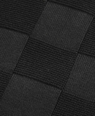 fabric texture of Lot 927 Retro Checker Knit Cotton Crewneck T-Shirt - Black