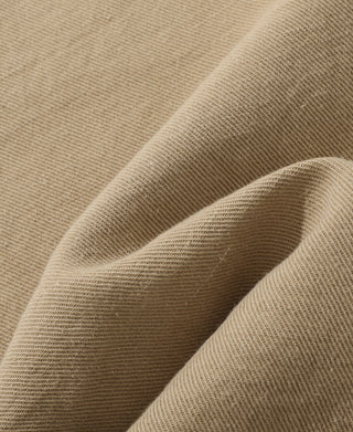 fabric texture of Textured Linen-Cotton Trousers – Khaki